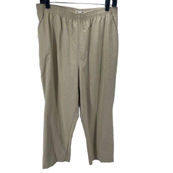 Draper's & Damon's Womens Cropped Pants Elastic Waist Pockets Casual Tan 18P - Picture 4 of 11